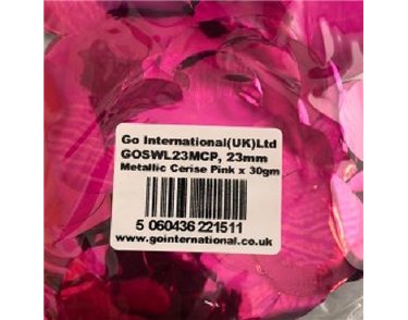 30GM 23MM CERISE PINK METALLIC CONFETTI