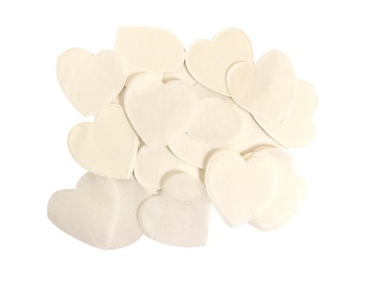 100G 30MM WHITE HEARTS PAPER CONFETTI