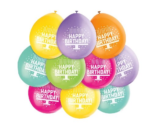 (10) 9IN HAPPY BIRTHDAY BALLOONS