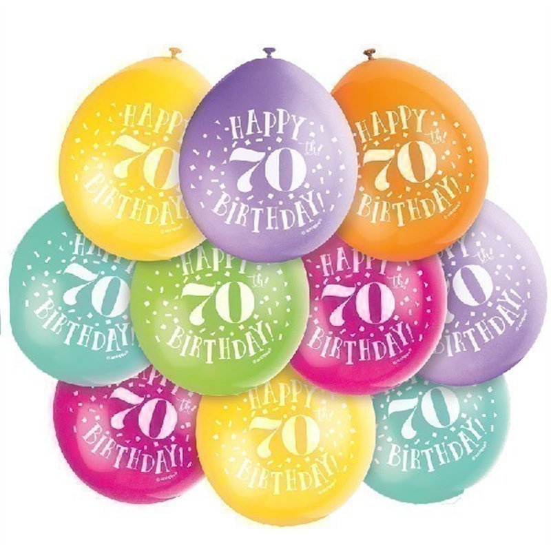 (10) 9IN HAPPY 70TH BIRTHDAY BALLOONS