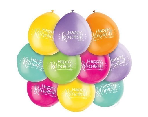 (10) 9IN HAPPY RETIREMENT BALLOONS