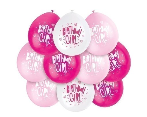 (10) 9IN BIRTHDAY GIRL BALLOONS