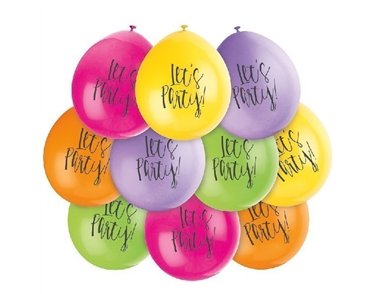 (10) 9IN LETS PARTY BALLOONS