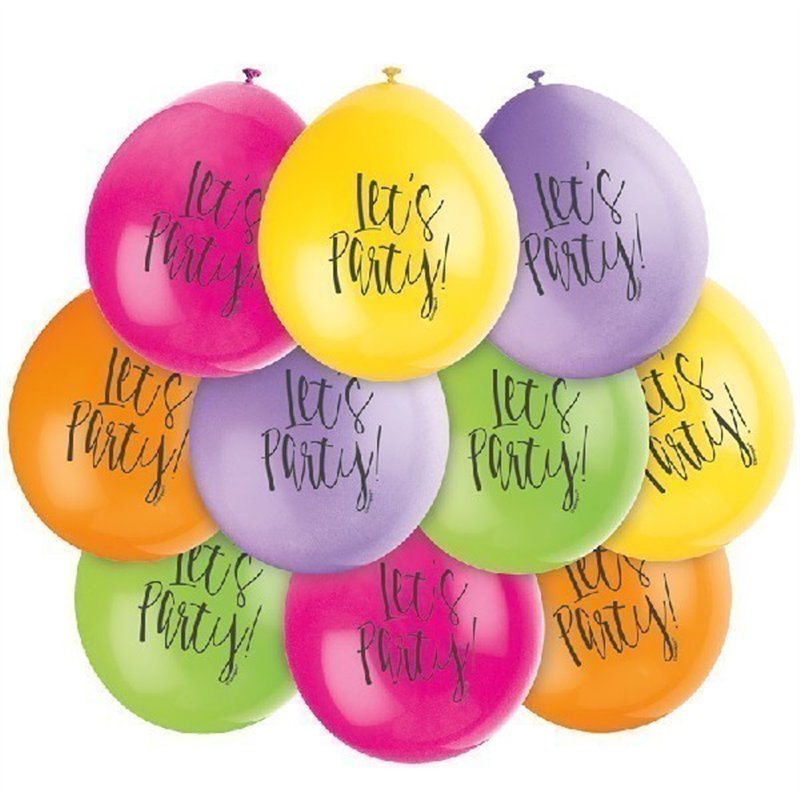 (10) 9IN LETS PARTY BALLOONS