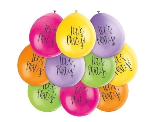 (10) 9IN LETS PARTY BALLOONS