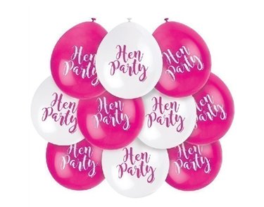 (10) 9IN HEN PARTY BALLOONS