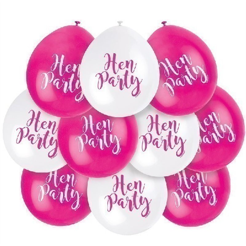 (10) 9IN HEN PARTY BALLOONS