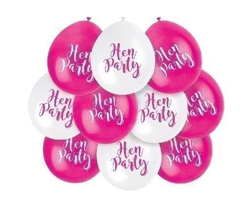 (10) 9IN HEN PARTY BALLOONS