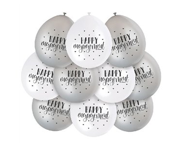 (10) 9IN HAPPY ENGAGEMENT BALLOONS