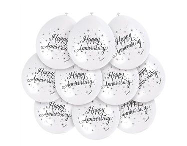 (10) 9IN HAPPY ANNIVERSARY BALLOONS