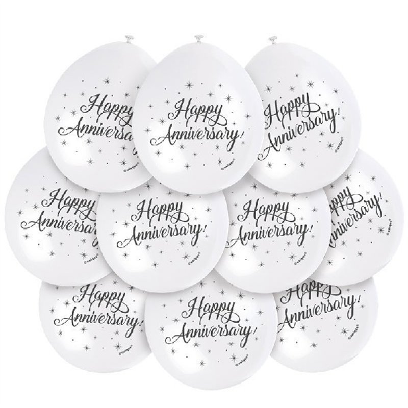 (10) 9IN HAPPY ANNIVERSARY BALLOONS