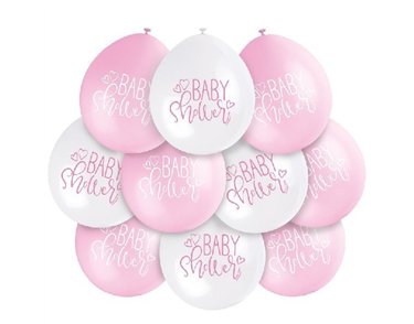 (10) 9IN PINK BABY SHOWER BALLOONS