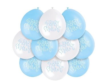 (10) 9IN BLUE BABY SHOWER BALLOONS