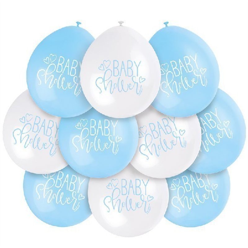 (10) 9IN BLUE BABY SHOWER BALLOONS