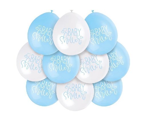 (10) 9IN BLUE BABY SHOWER BALLOONS