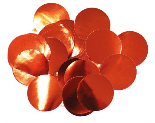 50G 25MM METALLIC RED CONFETTI