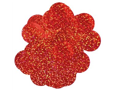50G 25MM HOLOGRAPHIC RED CONFETTI