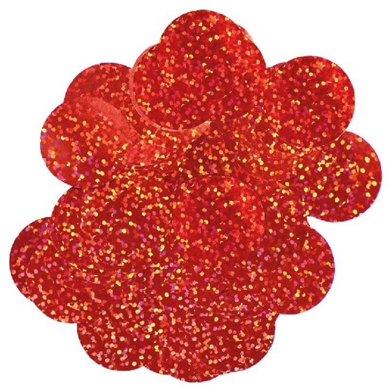 50G 25MM HOLOGRAPHIC RED CONFETTI