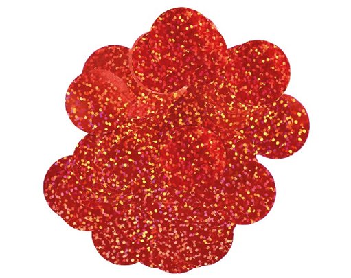 50G 25MM HOLOGRAPHIC RED CONFETTI