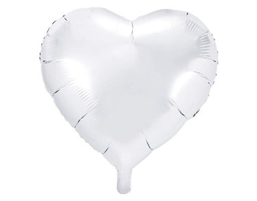 45CM WHITE HEART FOIL BALLOON HEART
