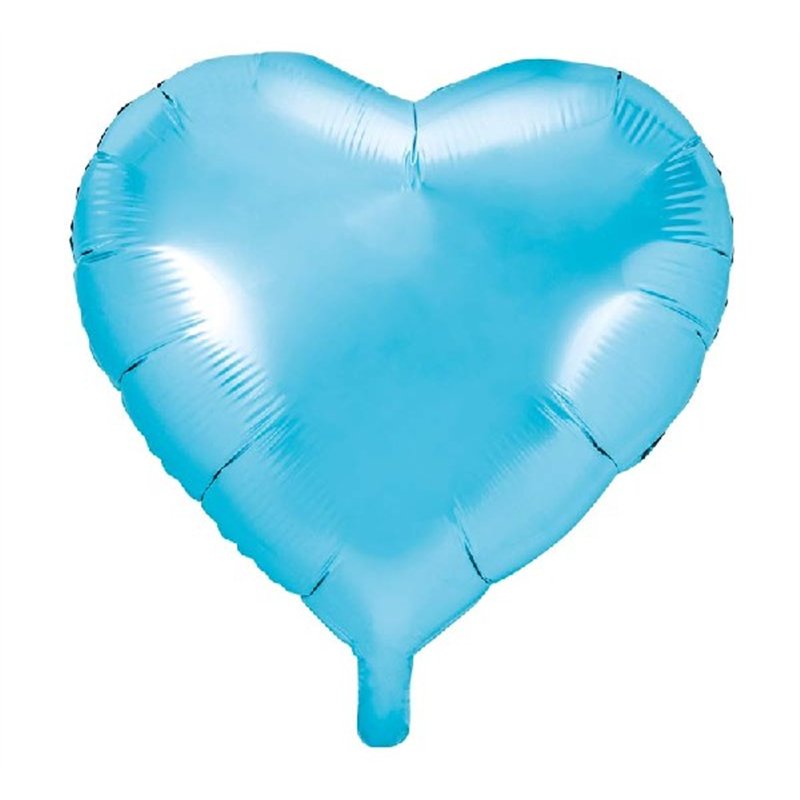 45CM SKY BLUE HEART FOIL BALLOON