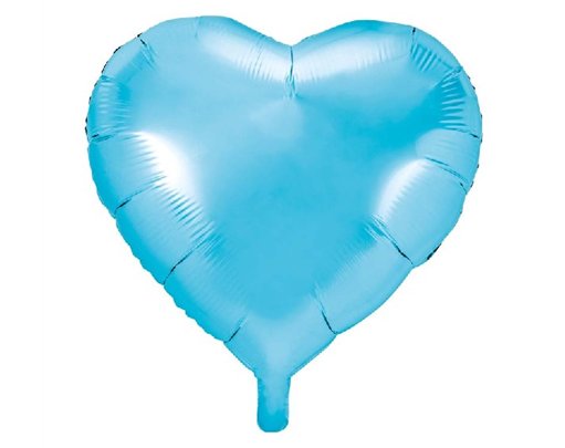 45CM SKY BLUE HEART FOIL BALLOON