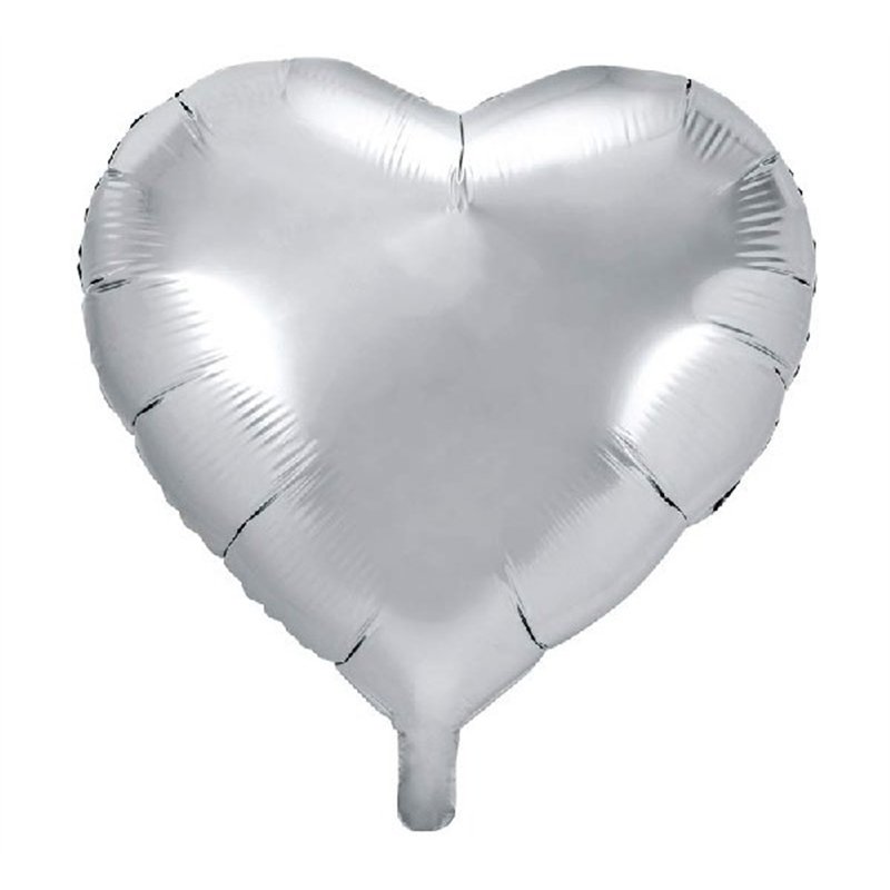 45CM SILVER HEART FOIL BALLOON