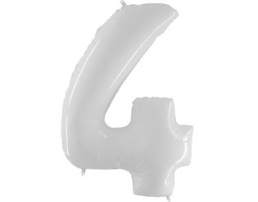 NO. 4 WHITE PLASTIC JUMBO BALLOON
