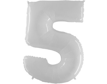 NO. 5 WHITE PLASTIC JUMBO BALLOON
