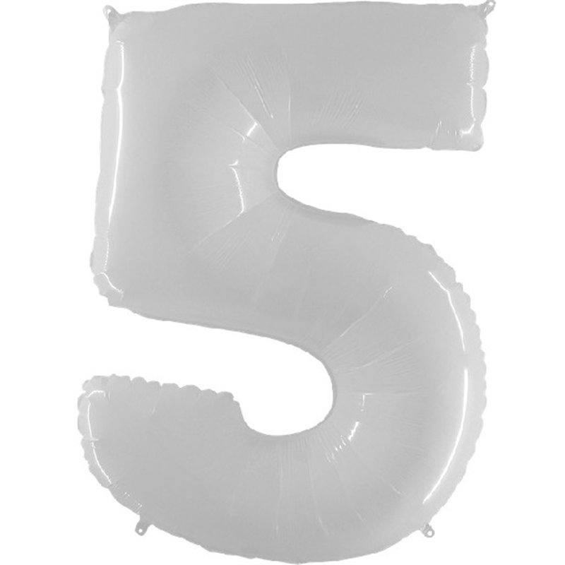 NO. 5 WHITE PLASTIC JUMBO BALLOON
