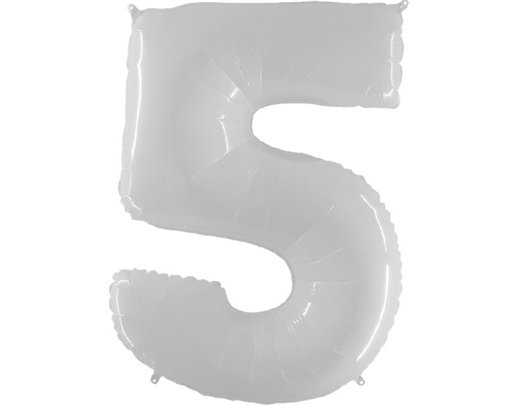 NO. 5 WHITE PLASTIC JUMBO BALLOON