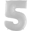 NO. 5 WHITE PLASTIC JUMBO BALLOON