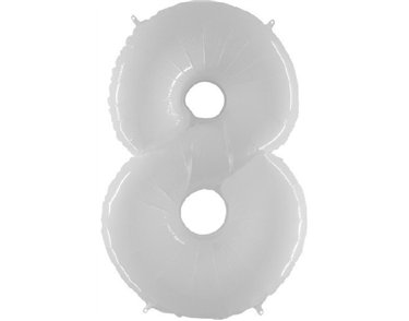 NO. 8 WHITE PLASTIC JUMBO BALLOON