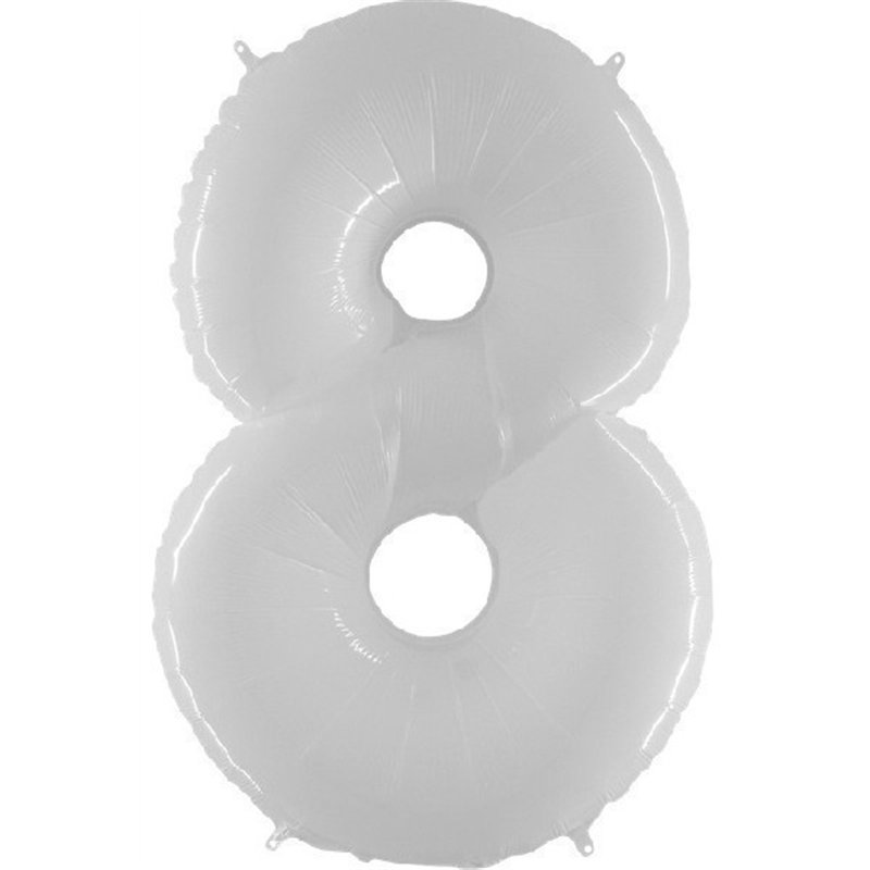 NO. 8 WHITE PLASTIC JUMBO BALLOON