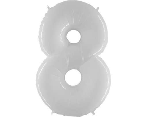 NO. 8 WHITE PLASTIC JUMBO BALLOON
