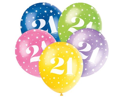 (5) 12IN NUMBER 21 BALLOONS