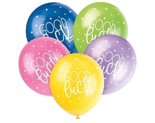 (5) 12IN GOOD LUCK BALLOONS