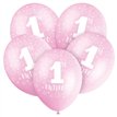 (5) 12IN PINK 1ST BIRTHDAY BALLOONS