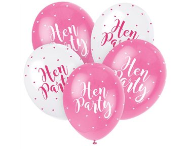 (5) 12IN HEN PARTY BALLOONS