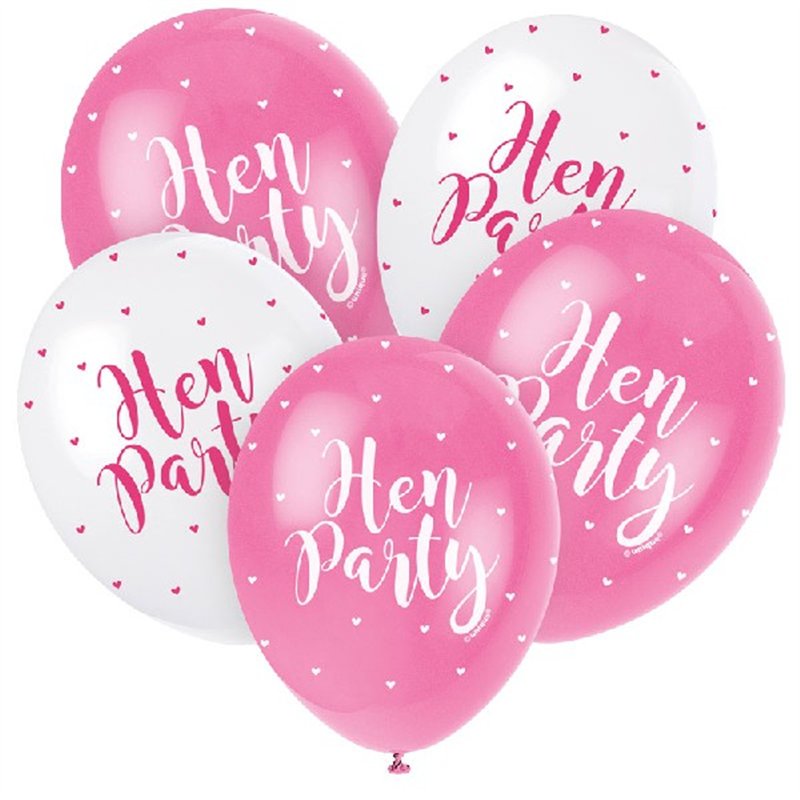 (5) 12IN HEN PARTY BALLOONS