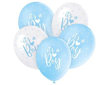 (5) 12IN BLUE ITS A BOY BALLOONS