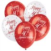 (5) 12IN HAPPY 40TH ANNIVERSRY BALLOONS