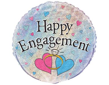 18IN HAPPY ENGAGEMENT PRISM FOIL