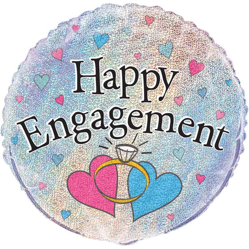 18IN HAPPY ENGAGEMENT PRISM FOIL
