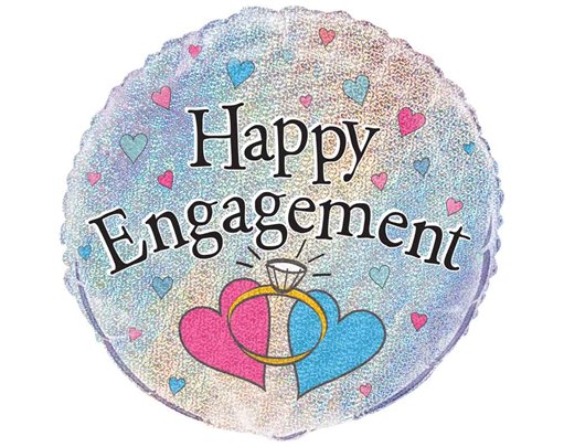 18IN HAPPY ENGAGEMENT PRISM FOIL