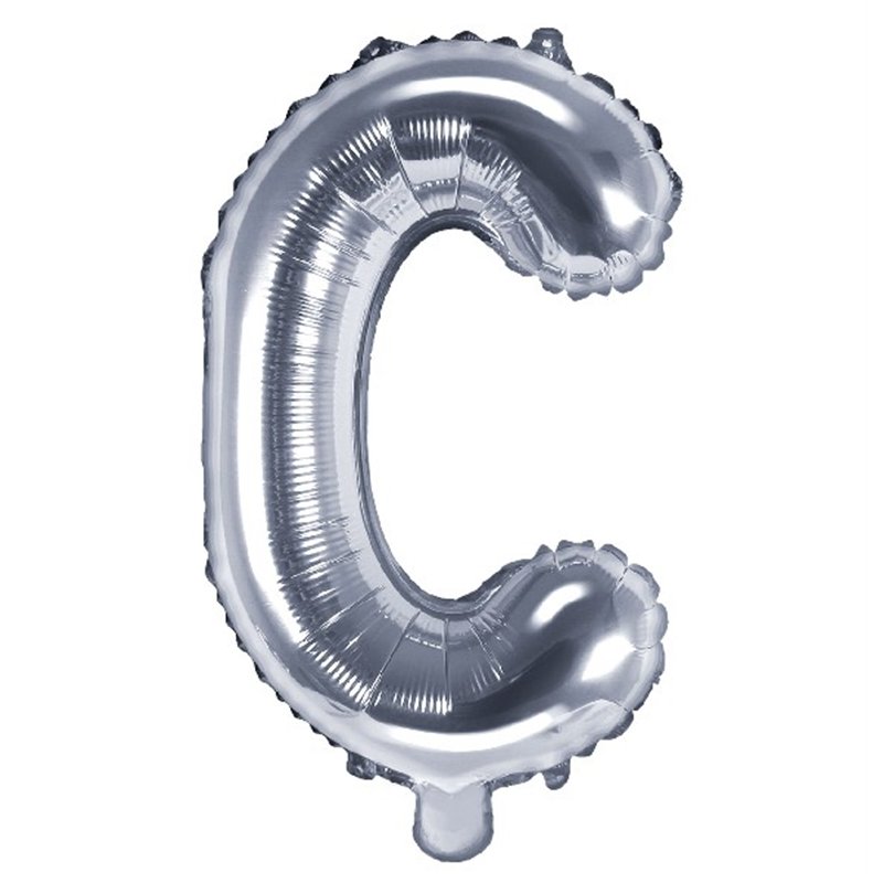 35CM SILVER LETTER C AIR FILL FOIL