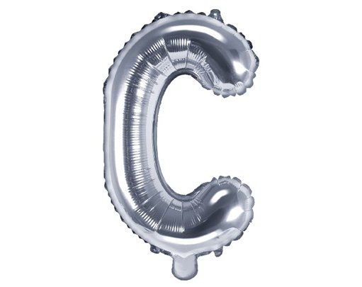 35CM SILVER LETTER C AIR FILL FOIL