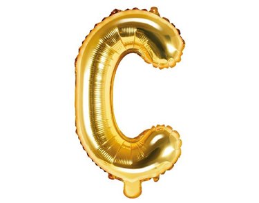35CM GOLD LETTER C AIR FILL FOIL