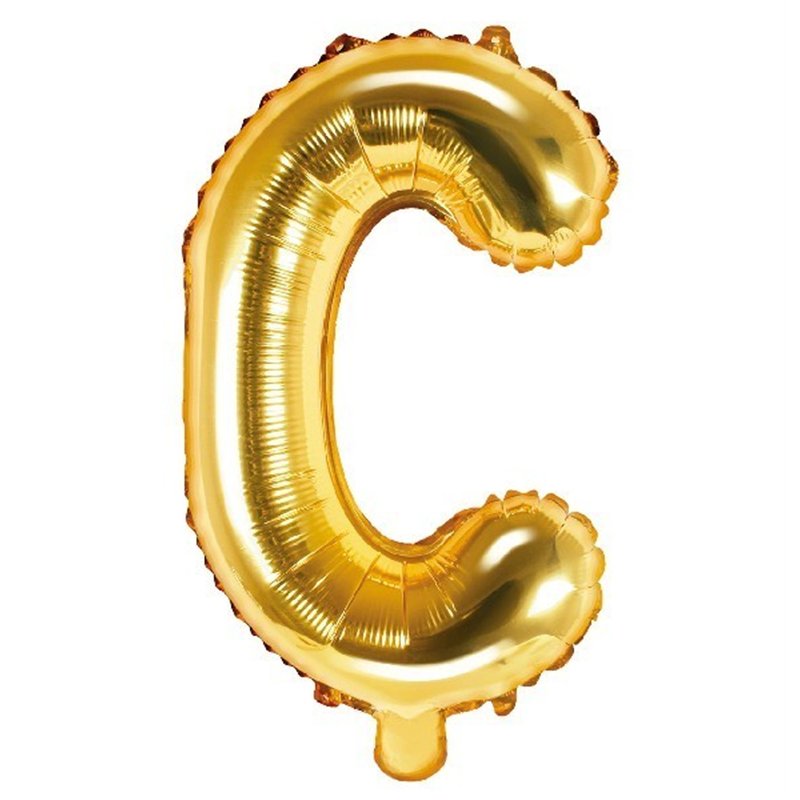 35CM GOLD LETTER C AIR FILL FOIL