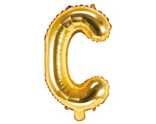 35CM GOLD LETTER C AIR FILL FOIL